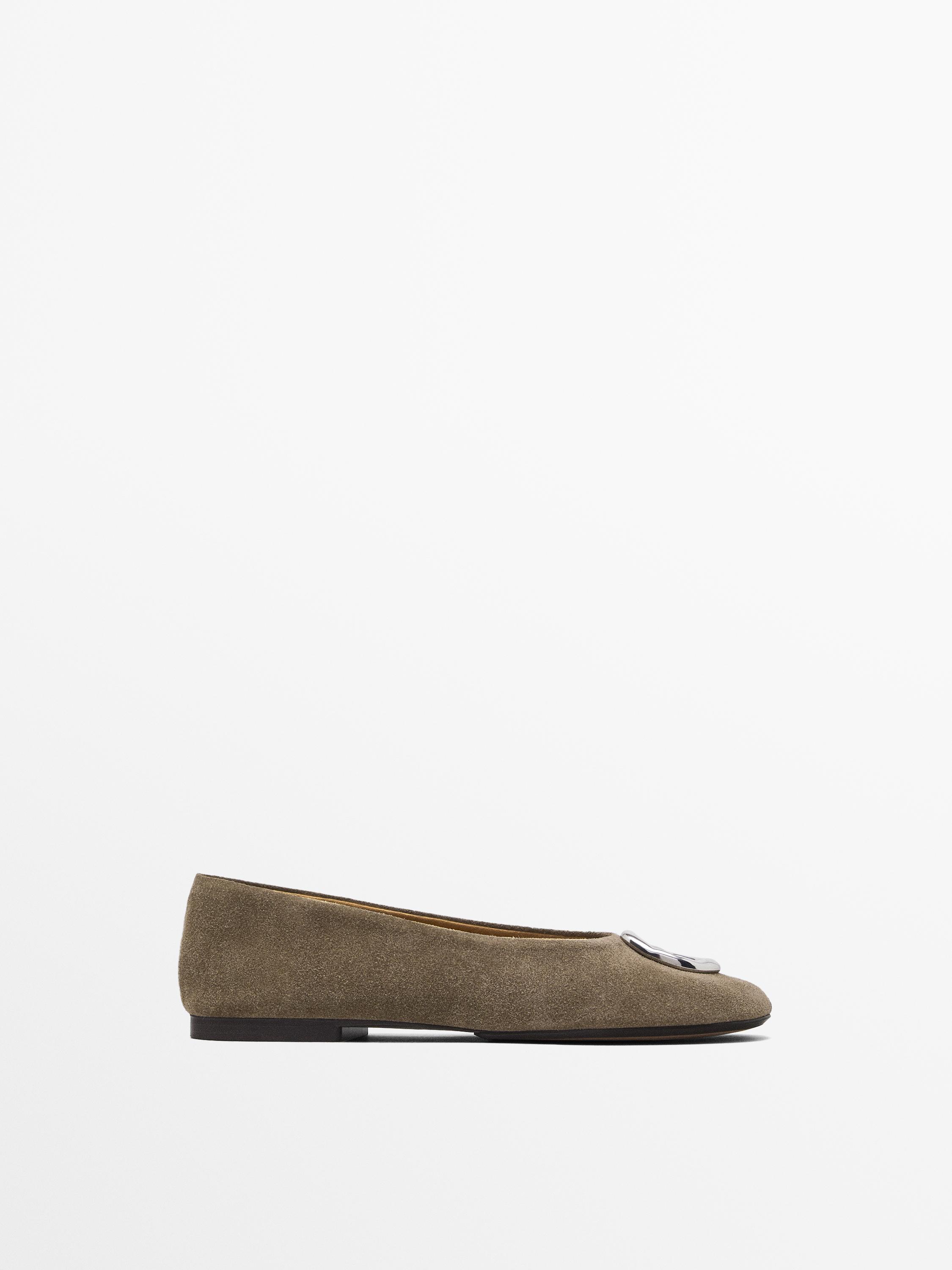 Ballet flats with metal piece Massimo Dutti