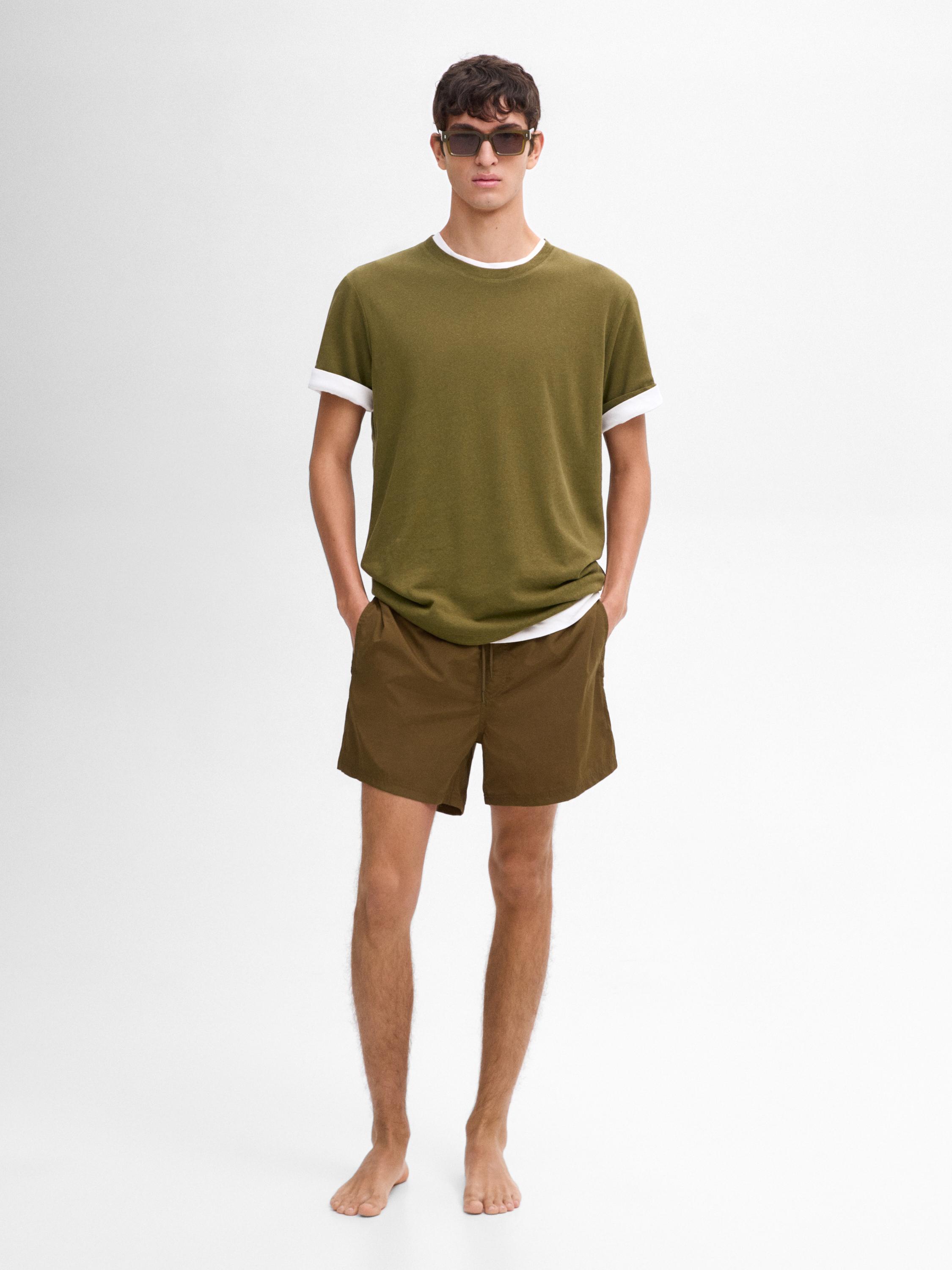 Plain swimming trunks with elastic waistband Massimo Dutti