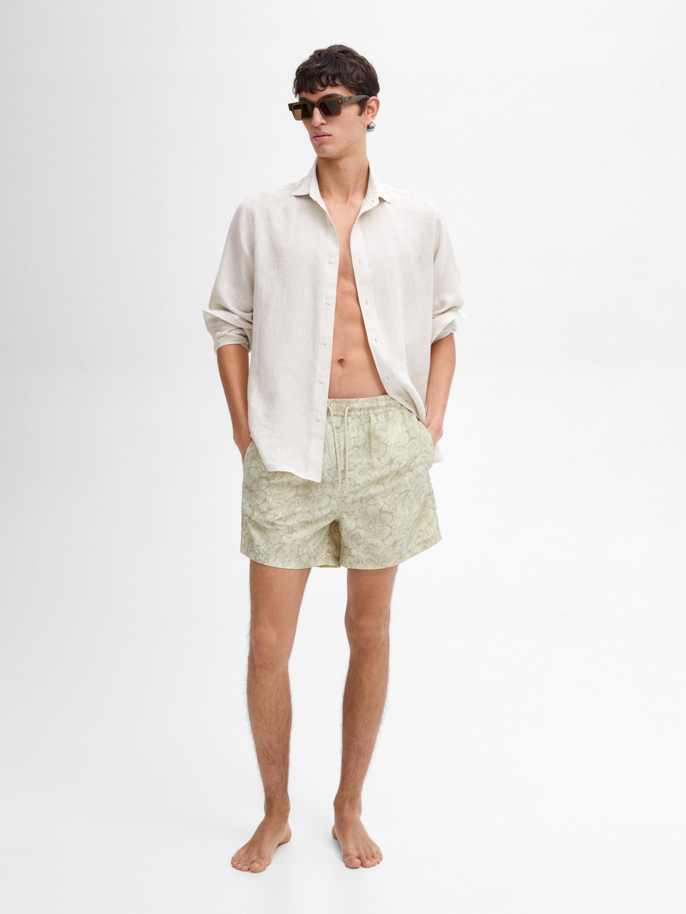 Printed swimming trunks with elastic waistband Massimo Dutti