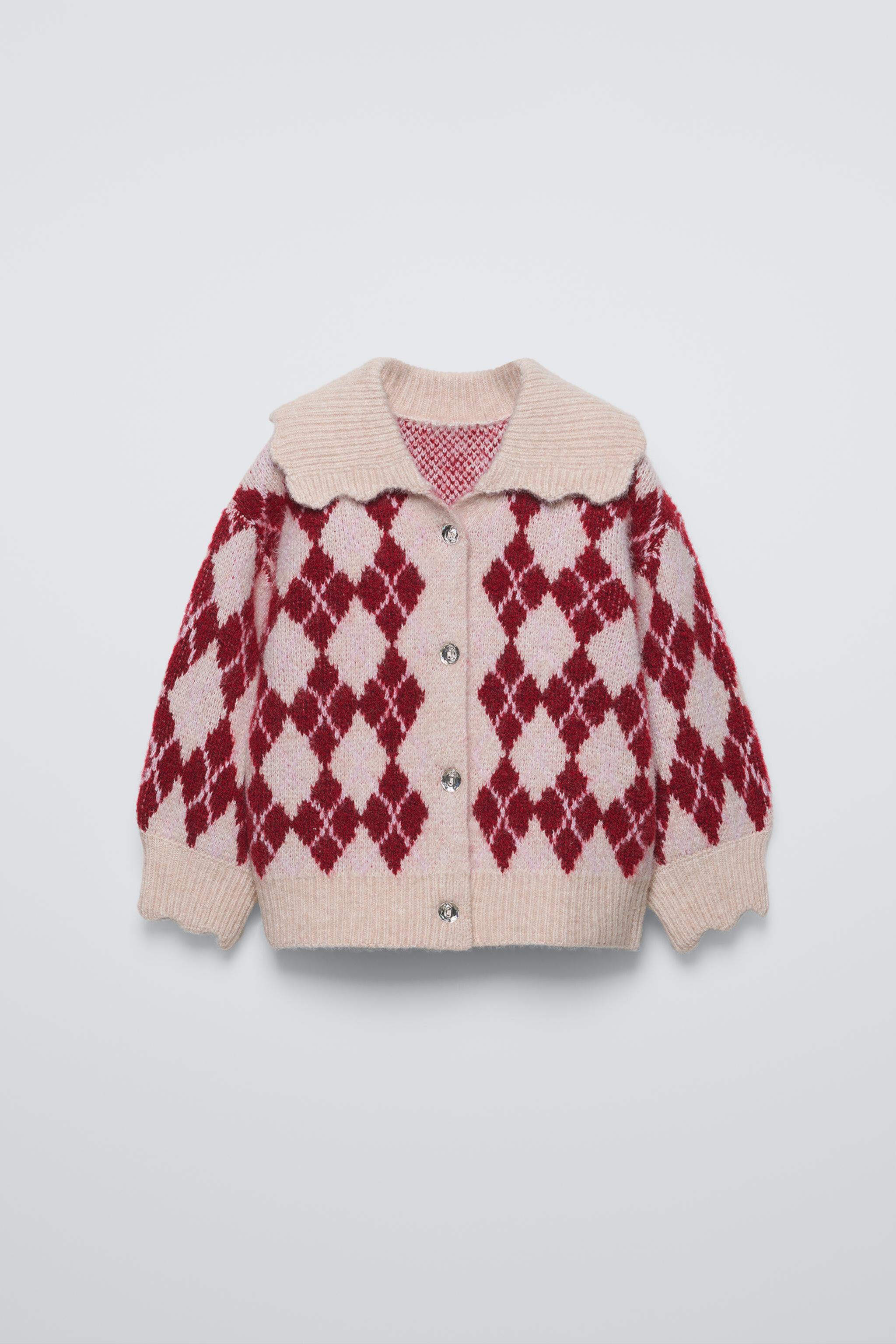 ARGYLE KNIT CARDIGAN Zara