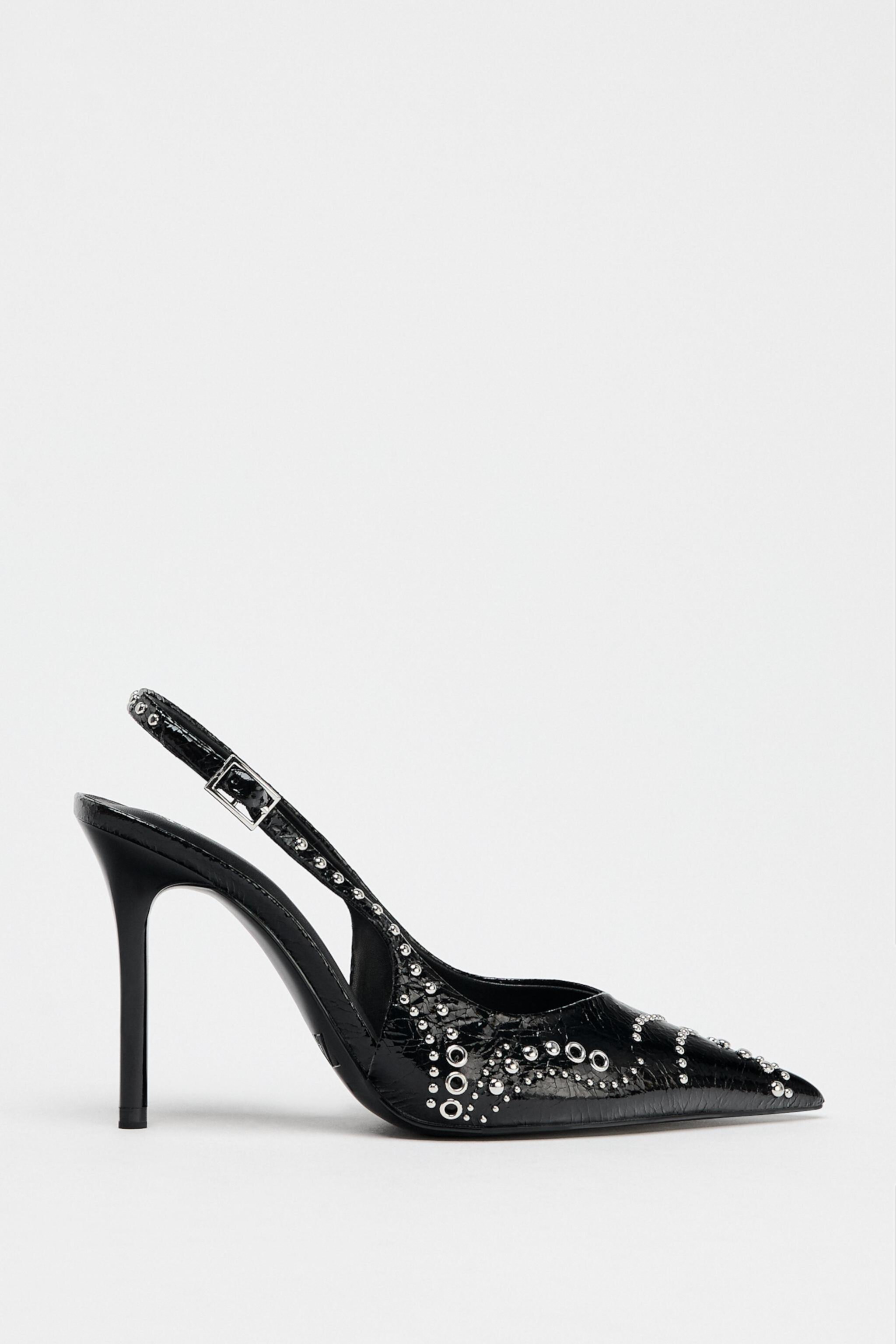 STUDDED HEELED PUMPS Zara