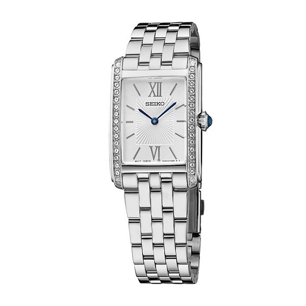 Women's Seiko Crystals Silver Dial Stainless Steel Quartz Watch - SWR091 Seiko