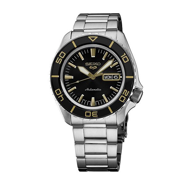 Men's Seiko 5 Sports Black Dial Stainless Steel Automatic Watch - SRPK99 Seiko