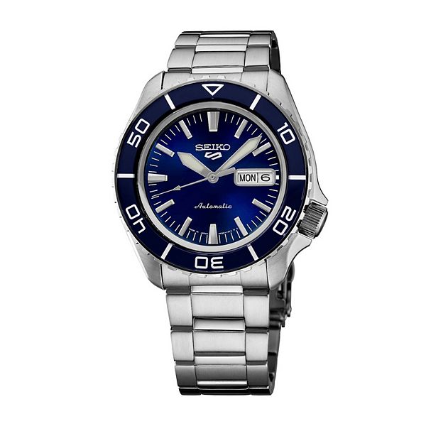 Men's Seiko 5 Sports Blue Dial Stainless Steel Automatic Watch - SRPK97 Seiko