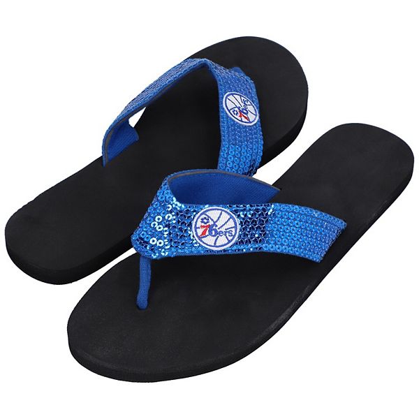 Женские шлёпанцы For Bare Feet Philadelphia 76ers с вышивкой и блестками для максимального комфорта For Bare Feet