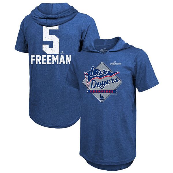 Мужское худи с капюшоном и принтом Men's Majestic Threads Freddie Freeman, 2024 Champions, 50% полиэстер, 38% хлопок, 12% вискоза Majestic Threads