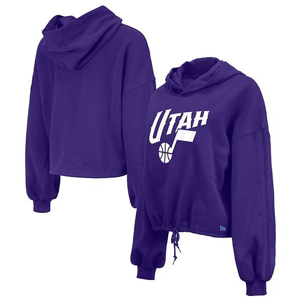 Женское худи New Era Фиолетовое Utah Jazz 2024/25 City Edition с укороченным кроем и капюшоном New Era