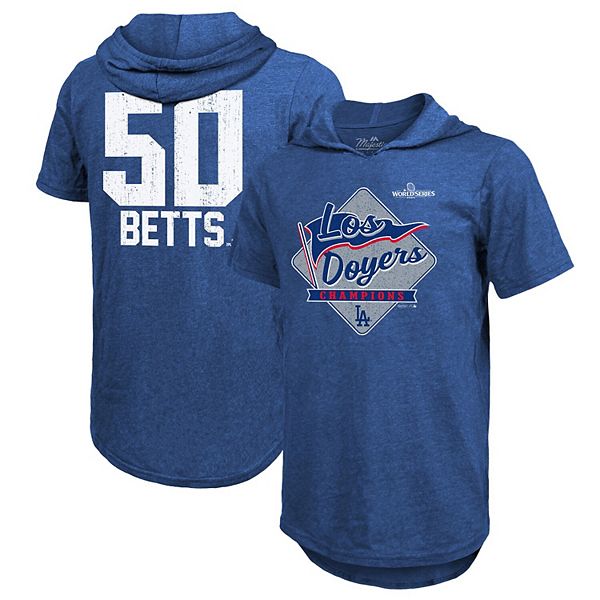 Мужское худи с капюшоном и экранной печатью Los Angeles Dodgers Mookie Betts 2024 от Majestic Threads Majestic Threads