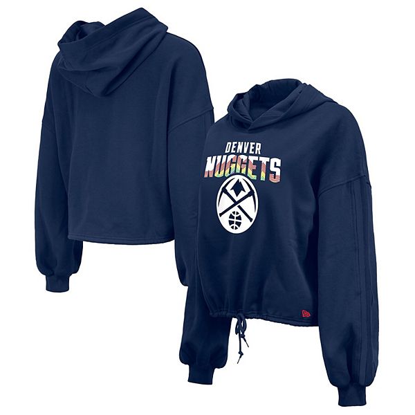 Худи с капюшоном New Era синего цвета Denver Nuggets 2024/25 City Edition, укороченный, легкий и комфортный New Era