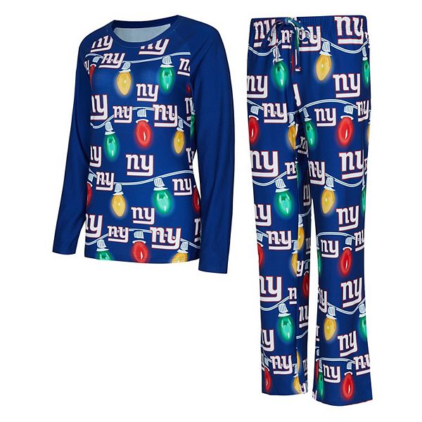 Женский комплект с длинным рукавом и брюками Concepts Sport Royal New York Giants с ярким принтом Unbranded