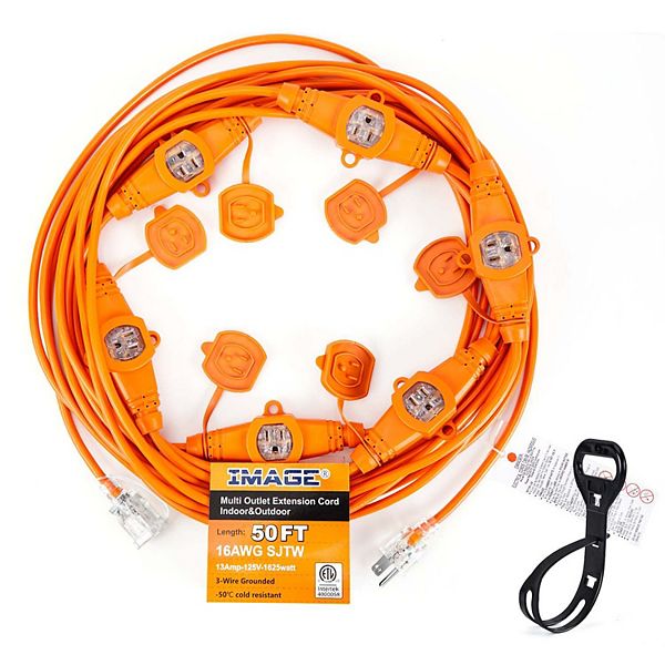 50FT Multi-Outlet Extension Power Cord 3 Prong Image