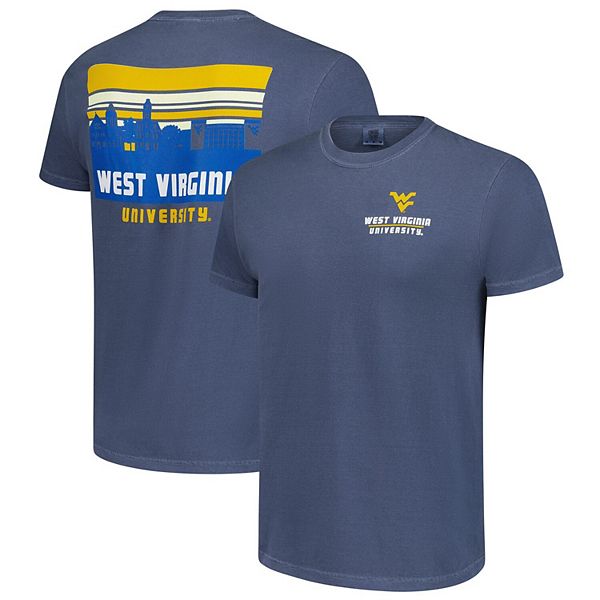 Футболка с коротким рукавом для мужчин West Virginia Mountaineers с полосатым дизайном, 100% хлопок Image One