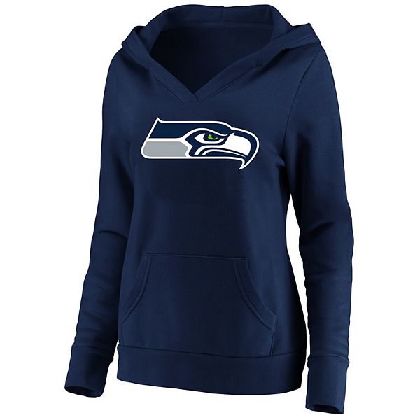 Женское худи с капюшоном Fanatics в цвете College Navy Seattle Seahawks, 100% хлопок, с начёсом Fanatics