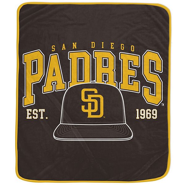 Ультрамягкое одеяло San Diego Padres Vintage Arch, 127 см х 152 см, полиэстер, стильная окантовка Pegasus