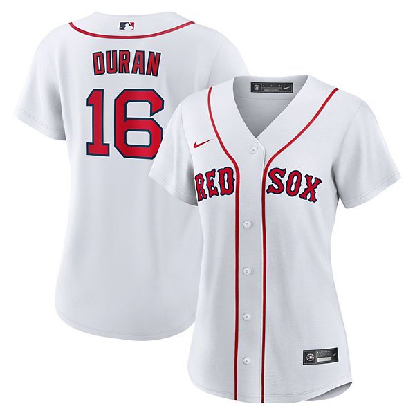 Женская реплика игрового джерси Nike Jarren Duran Boston Red Sox, белое, с круглым низом из переработанного полиэстера Nike