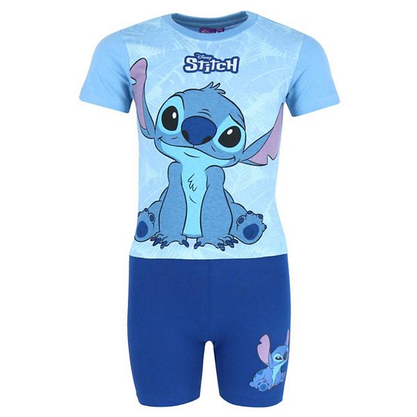 Детский комплект пижамы с коротким рукавом и шортами Disney Stitch из хлопка, удобная модель Textiel Trade