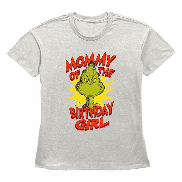 Футболка с графикой Dr. Seuss Grinch Mommy Of The Birthday Girl с круглым вырезом, короткими рукавами Grinch