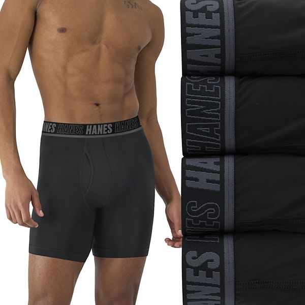 Мужские боксеры Hanes Ultimate 4-Pack с поддержкой Total Support Pouch и технологией X-Temp, 6 дюймов Hanes