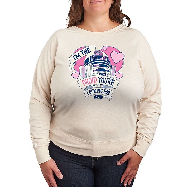 Футболка plus size с длинным рукавом Star Wars R2-D2 из французского футера с надписью 'I'm The Droid You're Looking For' Star Wars