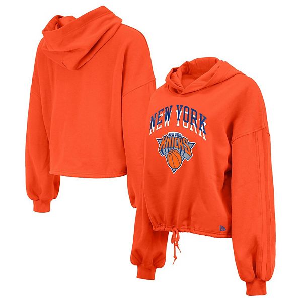 Женское худи New Era оранжевого цвета New York Knicks 2024/25 City Edition с капюшоном и укороченной посадкой New Era