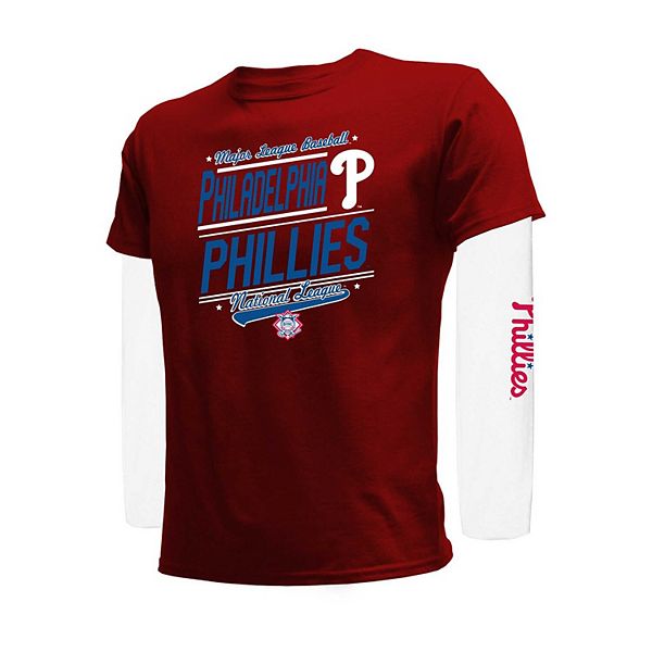 Набор футболок для подростков Philadelphia Phillies от Stitches: 1 длинный и 1 короткий рукав, 100% хлопок Stitches