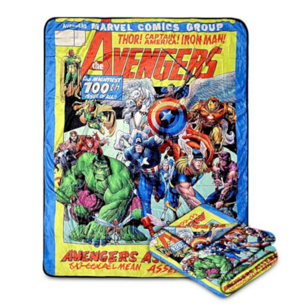 Плед Marvel Avengers Assemble из флиса, 152 x 114 см, мягкий и уютный для взрослых и детей Bazillion Dreams