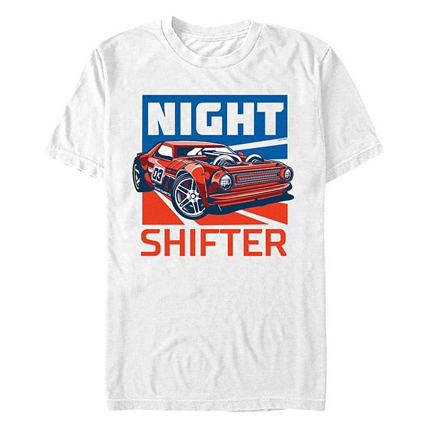 Футболка с графикой Hot Wheels Night Shifter для мужчин, хлопок, короткий рукав, круглый вырез Hot Wheels