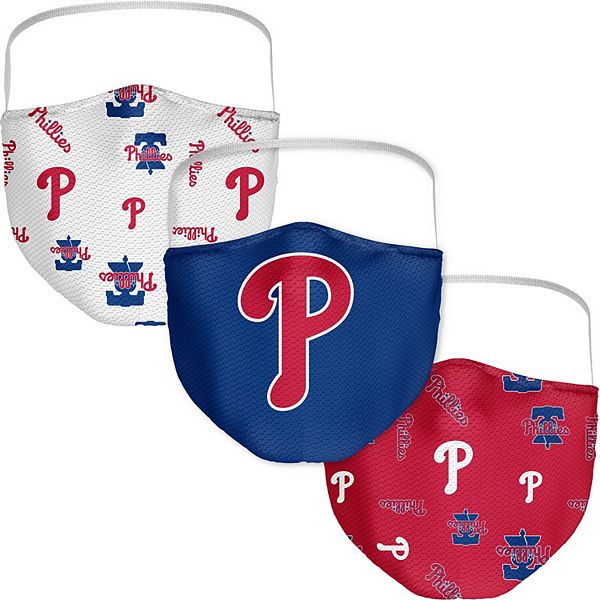 Маски для взрослых Philadelphia Phillies с логотипом, 3 штуки, 100% полиэстер Fanatics