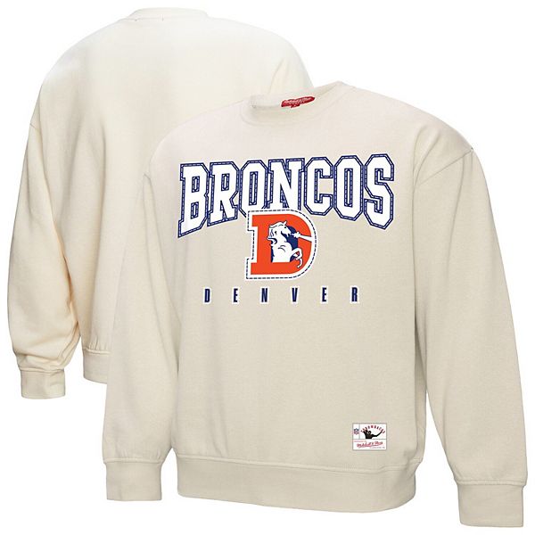 Женское кремовое худи Mitchell & Ness Denver Broncos с флисовой подкладкой и комфортным кроем Mitchell & Ness