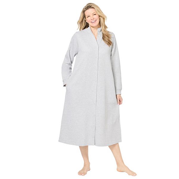 Only Necessities Women's Plus Size  Fleece Snap-Front Robe Only Necessities