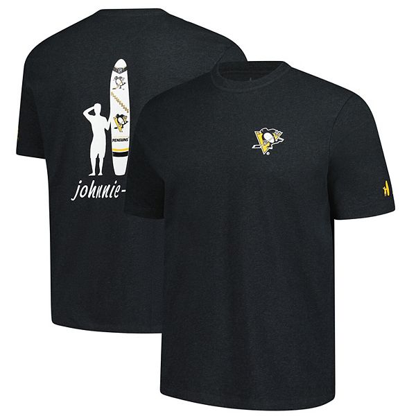 Футболка для мужчин с коротким рукавом от johnnie-O тёмно-серого цвета с логотипом Pittsburgh Penguins, 100% хлопок Johnnie-O