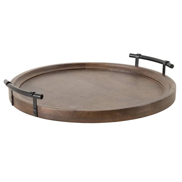 Круглый поднос Lazy Susan из мангового дерева, 20x20 см, идеально для сервировки и украшения Kate and Laurel Home