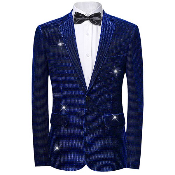 Shiny Tuxedo for Men's Blazer Disco Prom Party Wedding Metallic Dinner Suit Jackets Inspire Chic