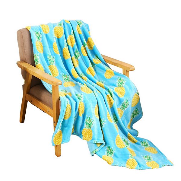 Pineapple Plush Decorative All Season Throw Blanket Plazatex