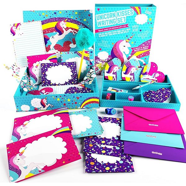 Unicorn Letter Writing Set For Girls, 45 Piece Stationery Set GirlZone