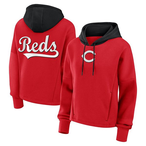 Женское флисовое худи с капюшоном Fanatics Cincinnati Reds Oversized High Hip Legacy, 80% хлопок Fanatics