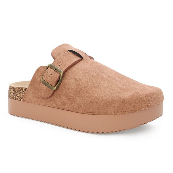 Yoki Claude-04 Women's Faux Suede Slip On Platform Clogs Yoki