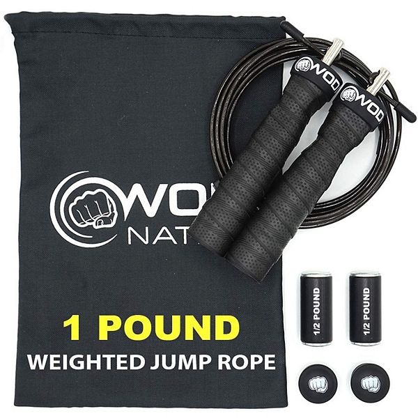 Weighted Jump Rope With Removable Weights For Women & Men- 1 Pound (1lb) WOD Nation