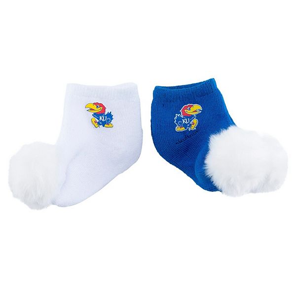 Infant ZooZatz Kansas Jayhawks Two-Pack Pom Socks ZooZatz