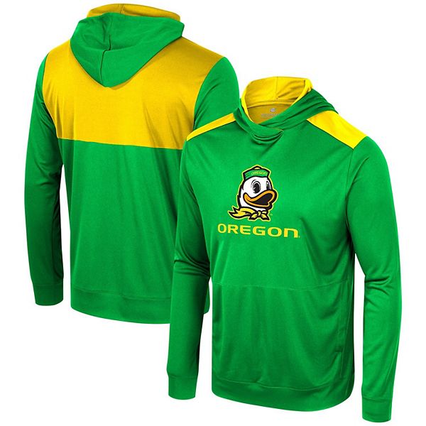 Men's Colosseum Green Oregon Ducks Warm Up Long Sleeve Hoodie T-Shirt Colosseum