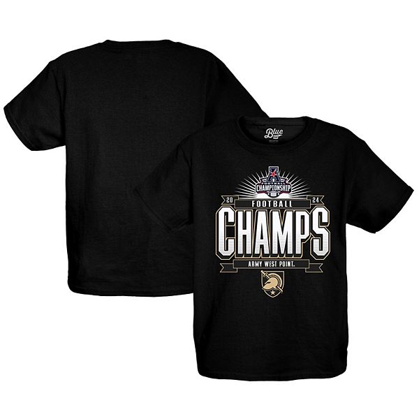 Youth Blue 84 Black Army Black Knights 2024 AAC Football Conference Champions Locker Room T-Shirt Blue 84