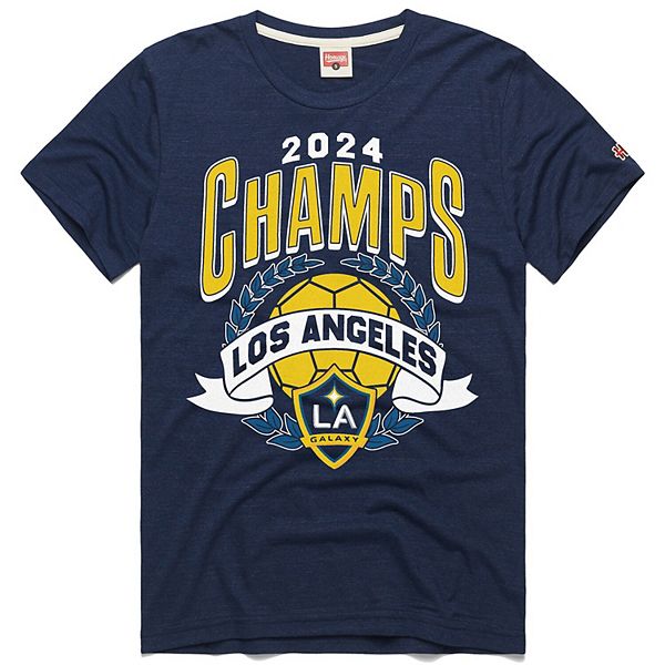 Unisex Homage Navy LA Galaxy 2024 MLS Cup Champions Tri-Blend T-Shirt Homage