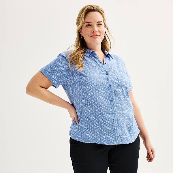 Plus Size Croft & Barrow® Camp Shirt Croft & Barrow