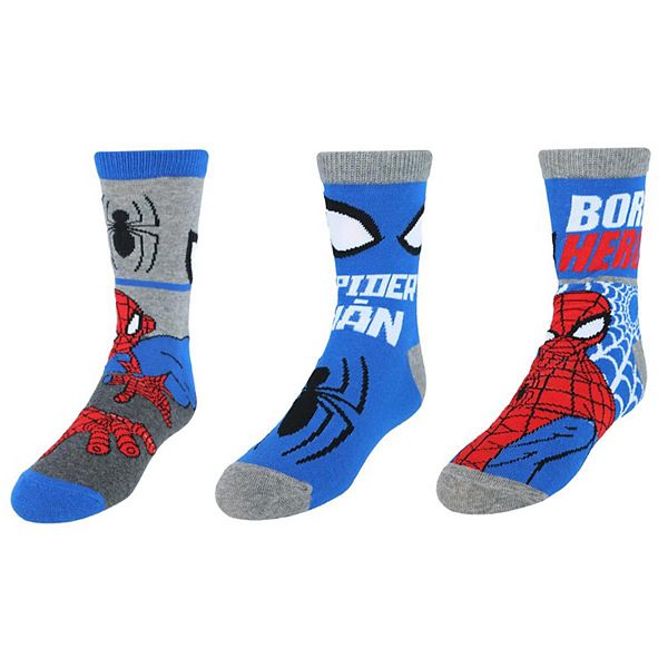 Textiel Trade Boy's Marvel Spider Man Born Hero Crew Novelty Socks (3 Pack) Textiel Trade