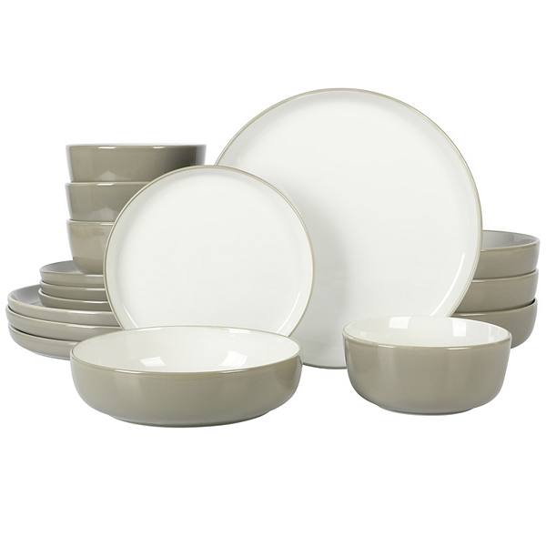 Sur La Table Kitchen Essentials Two-Tone Porcelain Dinnerware 16-piece Set Sur La Table