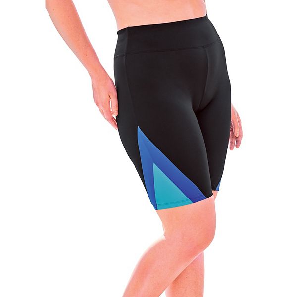 Swim 365 Women's Plus Size Colorblock Swim Shorts With Sun Protection Swim 365