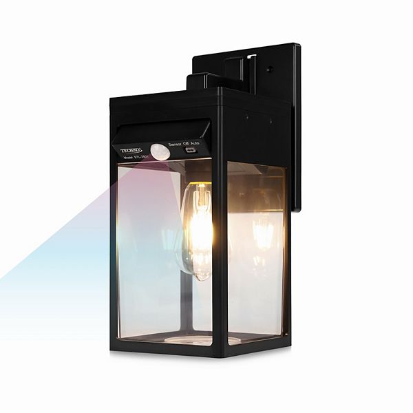 Techko Solar Edison Bulb Wall Light Sconce With Motion Sensor Techko