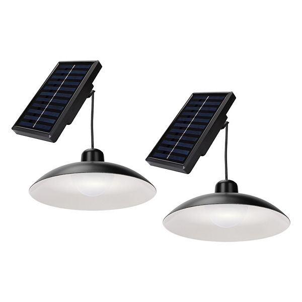 Techko Outdoor Solar Hanging Metal Pendant 2-Pack Utility Light Techko