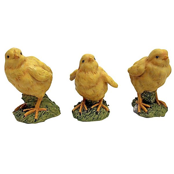 Hatching Chicks, Set of 3 Baby Chicken Statues Design Toscano