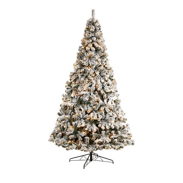 nearly natural 10-ft. LED Flocked West Virginia Fir Artificial Christmas Tree Nearly Natural